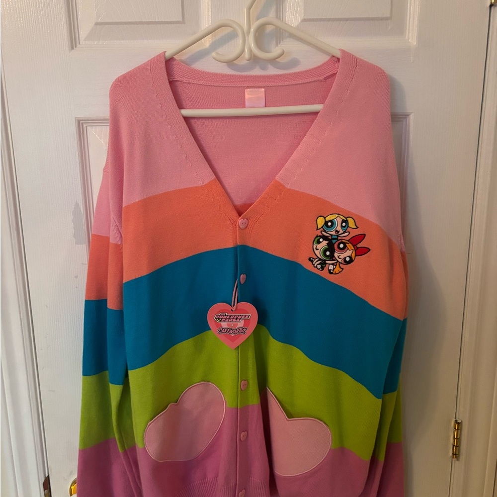 Colorful Powerpuff girls Cartoon Cardigan